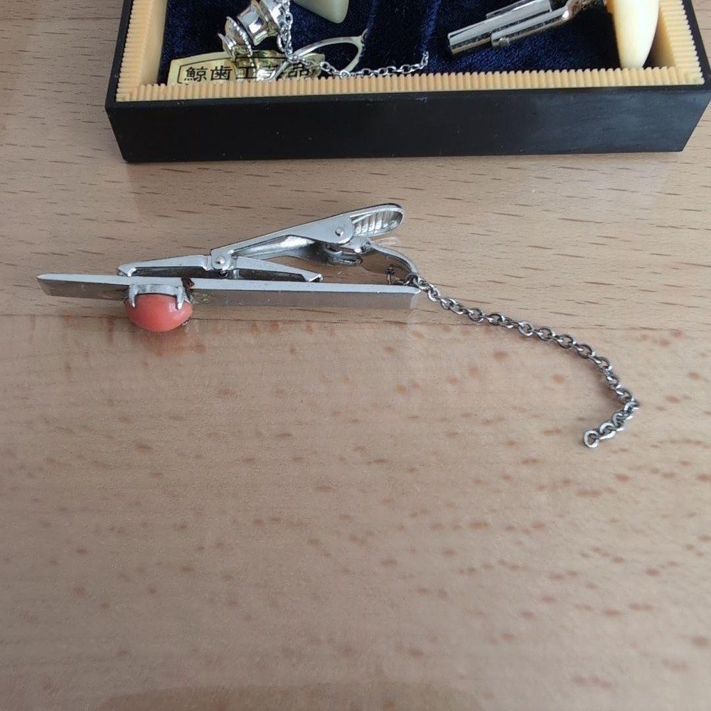 Tie Pin Cufflink Set with Case Used
