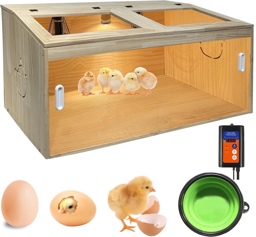22-Piece Large Chicken Brooder Box 32", All-in-One Kit Brooder Box, Up to 35 ...