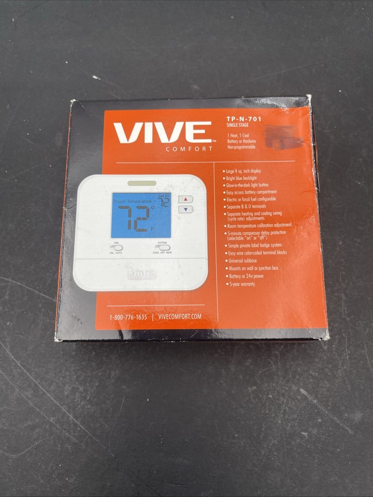 Vive Comfort TP-N-701 Non-Programmable Thermostat Single Stage
