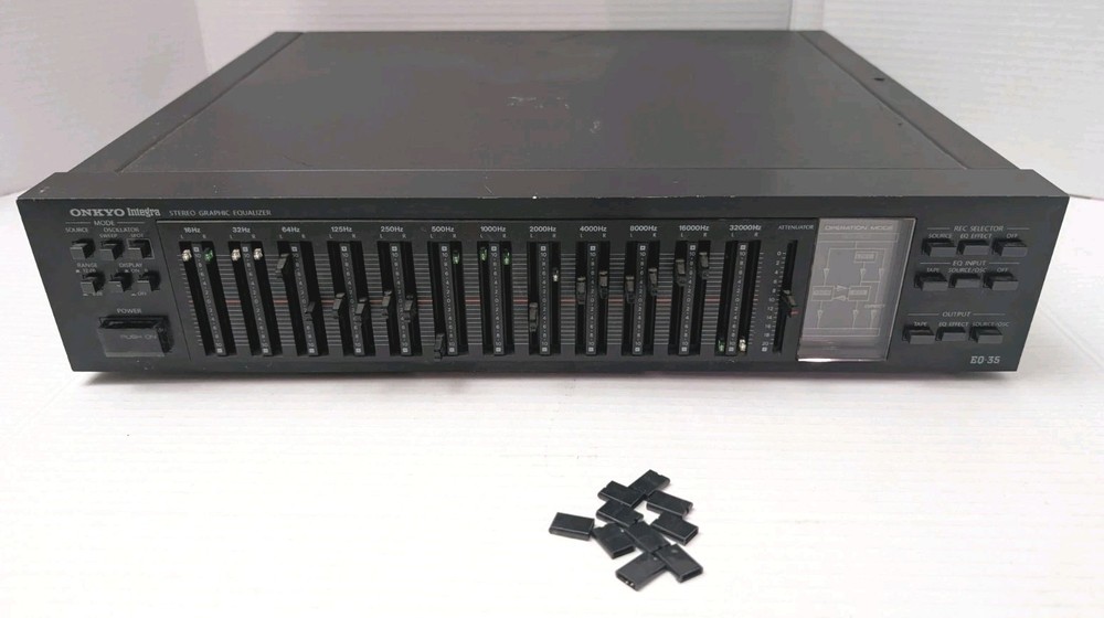 Onkyo Integra Stereo Graphic Equalizer 12 Band EQ-35  Damage Knobs Holder Works