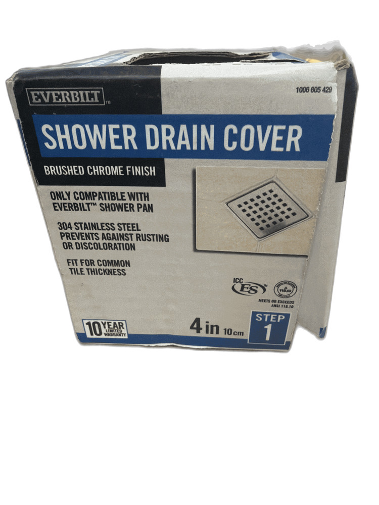 Everbilt Watershield Shower System 4 in. Chrome Drain Grate