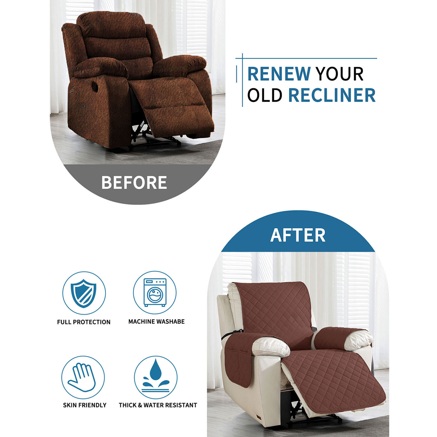 100% waterproof non-slip recliner cover Warm pet protection household items