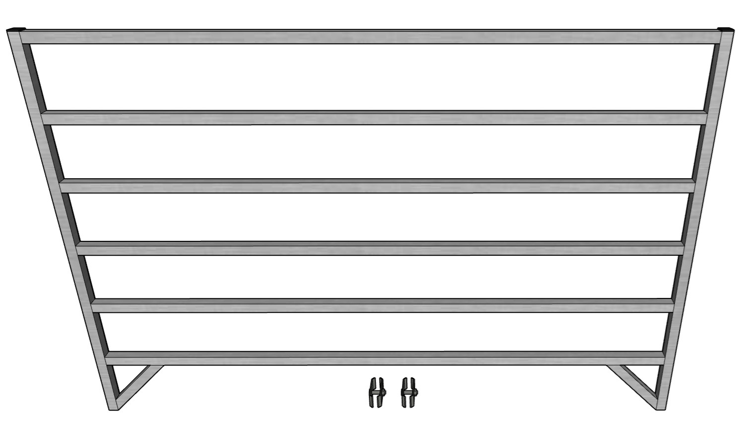 ALUMINUM 5 FT X 5 FT 6 RAIL 40" TALL SHEEP & GOAT ADD-ON STALL KIT PANEL PEN