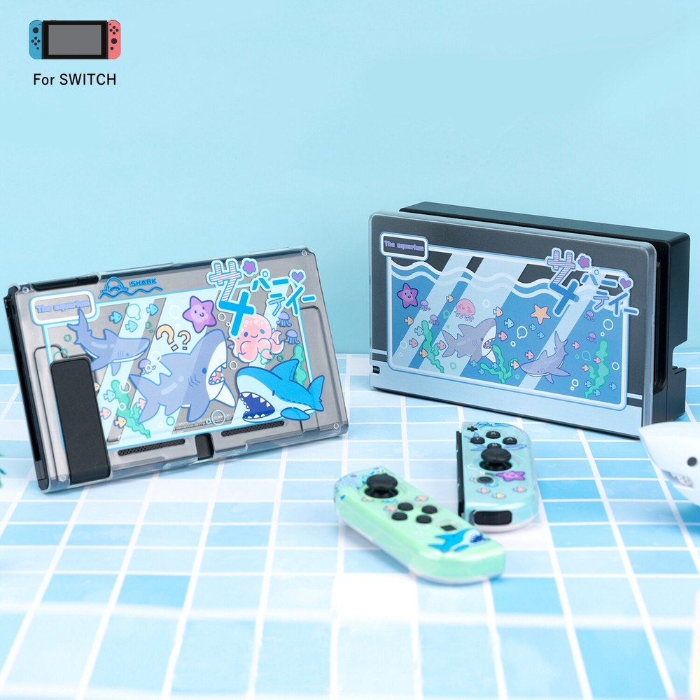 GeekShare Switch Shark Party Protective Case Dock Cover Thumb Grips Switch OLED