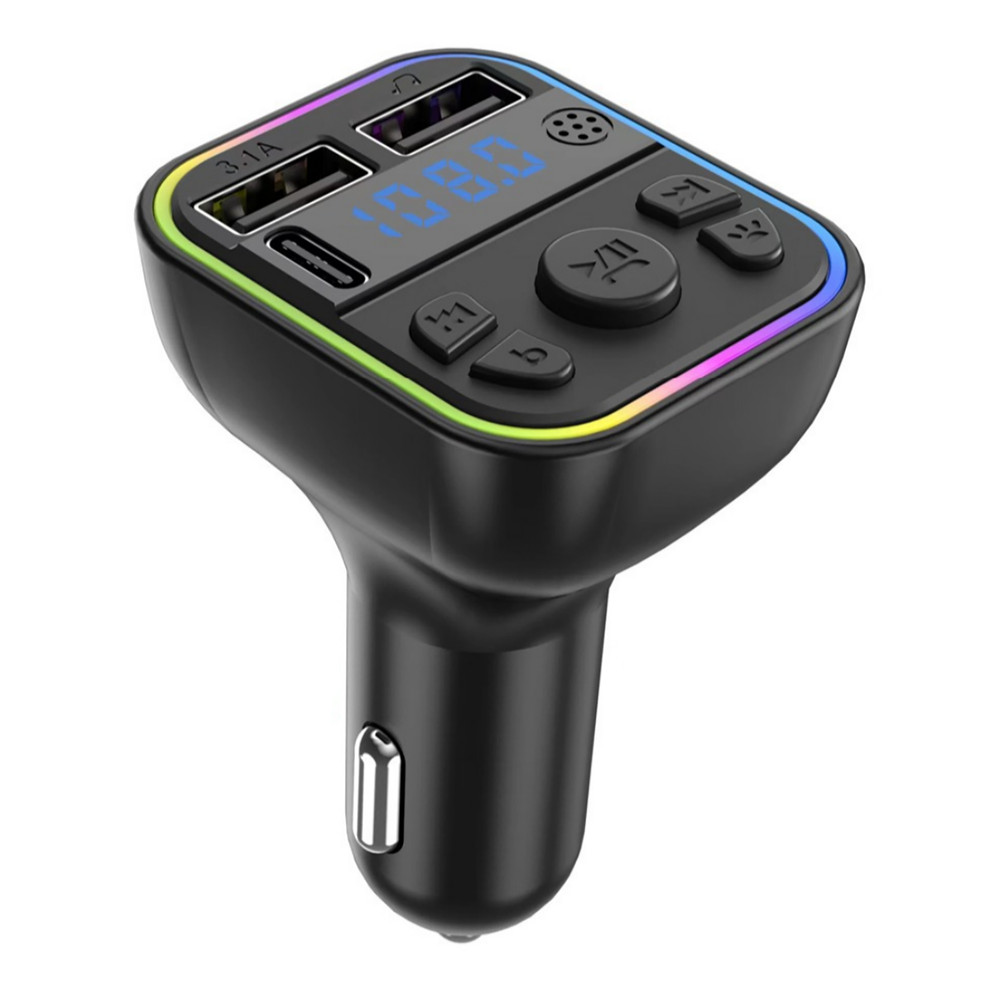 Car FM Transmitter Adapter Bluetooth Radio MP3 Player Music RGB Light Kit