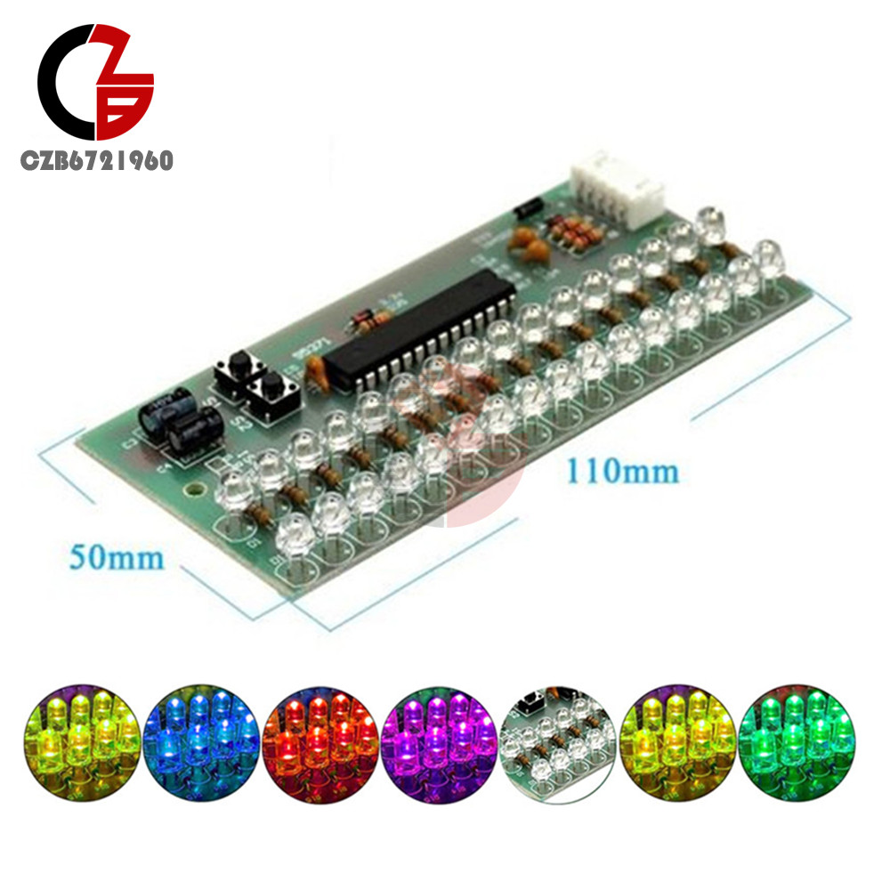 16 LED 2-Channel MCU Adjustable Display Pattern LED VU Meter Level Indicator