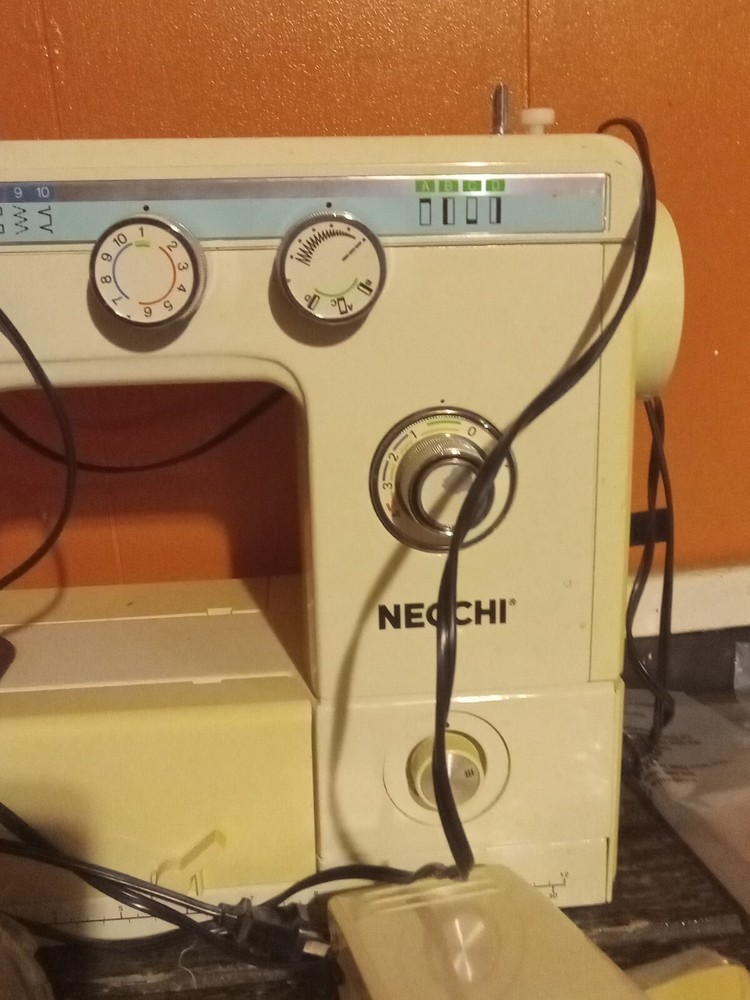 Necchi Model 535FA Sewing Machine with box, petal, and accessories