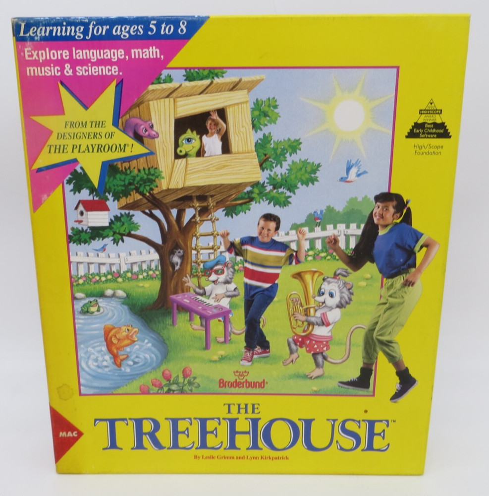 THE TREEHOUSE (MAC, 3.5" Floppy Disk)  Broderbund 1992 Computer Software Big Box