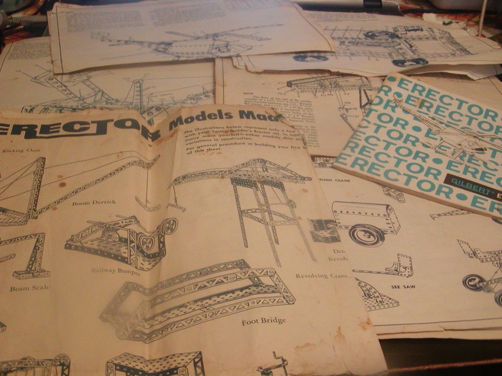 Gilbert 1964 Erector Sheets Model Building Projects and Instruction Book