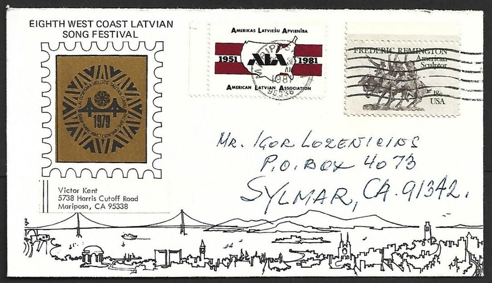 AOP Lithuania cinderella on 1981 cover
