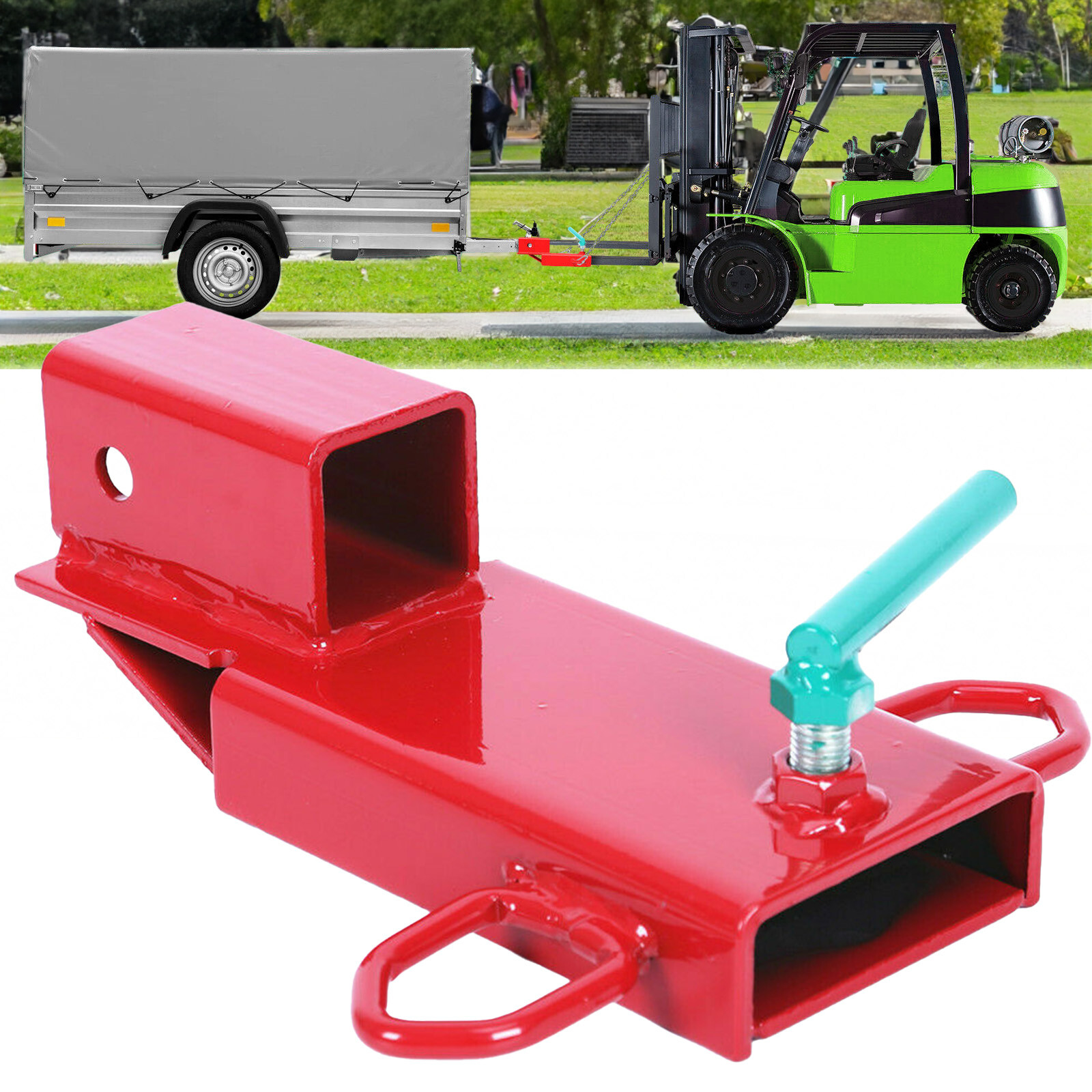 2" Clamp On Forklift Hitch Receiver Pallet Fork Trailer Towing Adapter