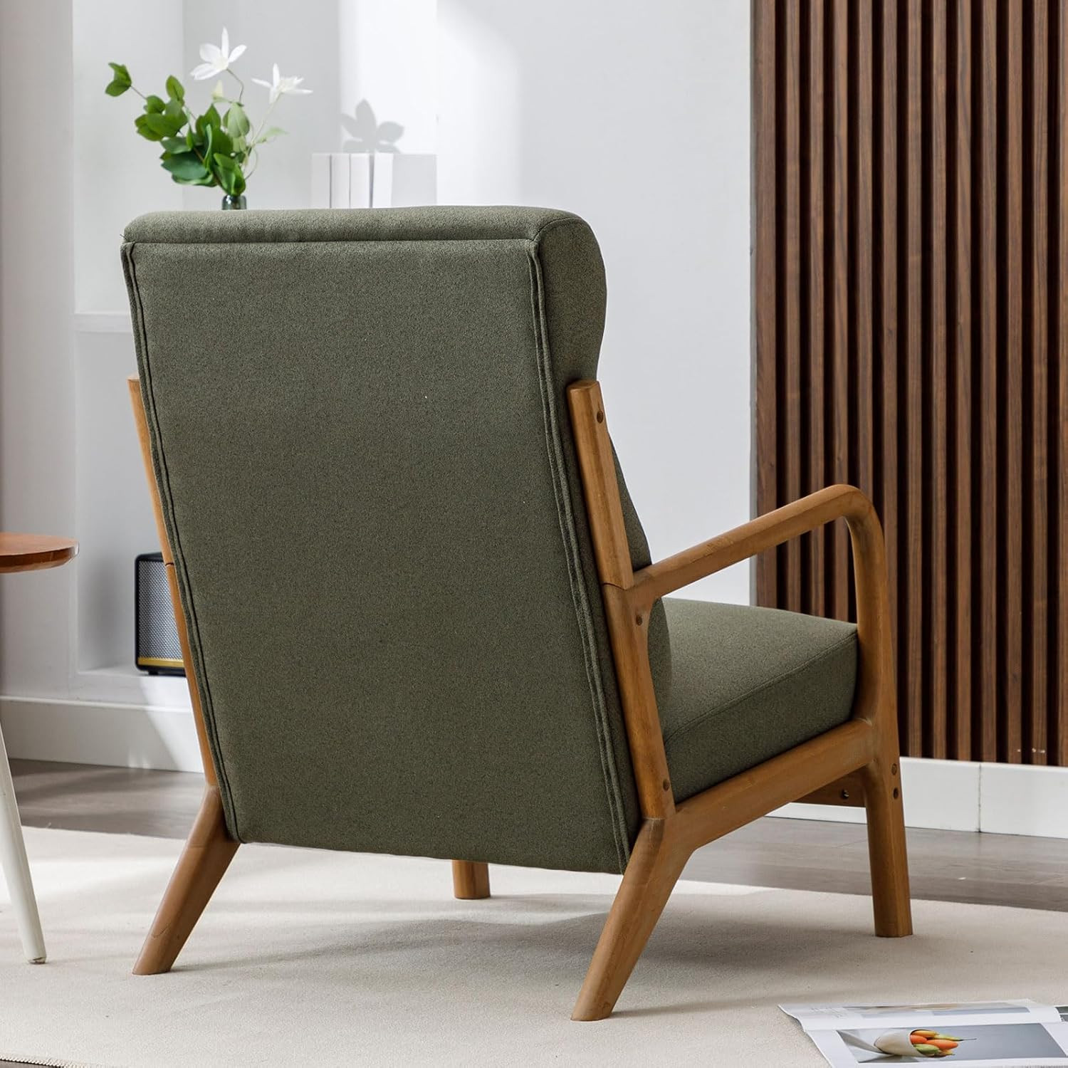 ANJ Mid Century Modern Accent Chair with High Back, Single Lounge Armchair with