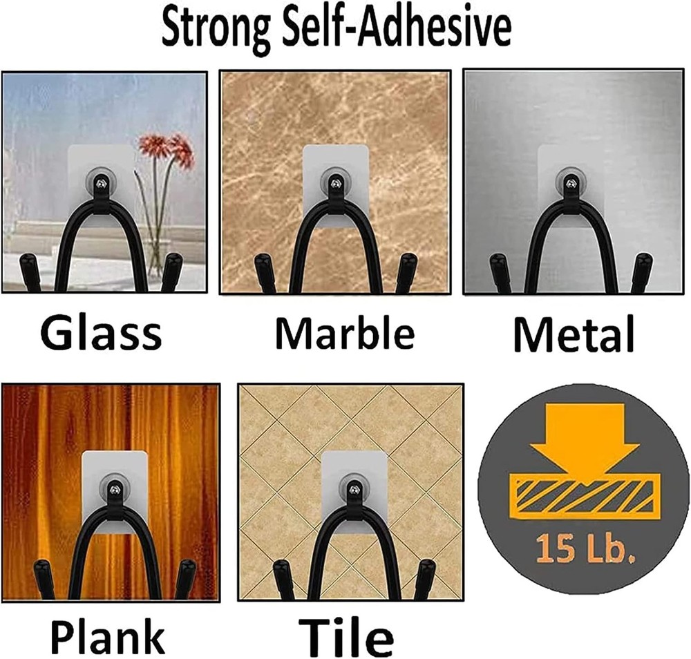 Pmsanzay 3 Pack Universal Self-Adhesive Game Controller Wall Mount Black