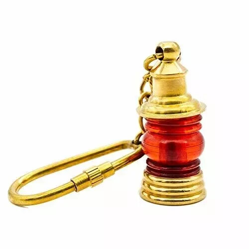 Medieval Brass Lantern Nautical Functional Keychain Miniature Handmade Gift
