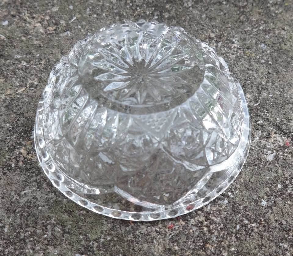 1905 Cambridge Wheat Sheaf Pattern Glass Open Salt Dip, Cellar, Dish!