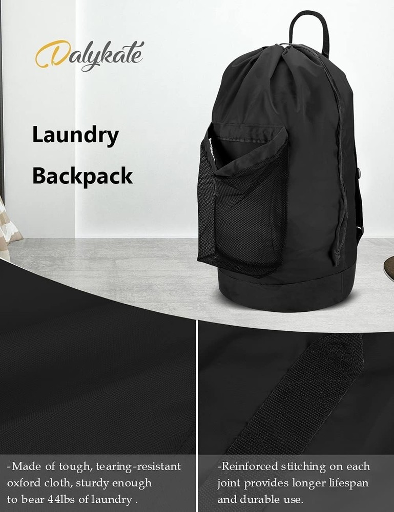 Backpack Laundry Bag Laundry Backpack W/ Shoulder Straps & Mesh Pocket Durable