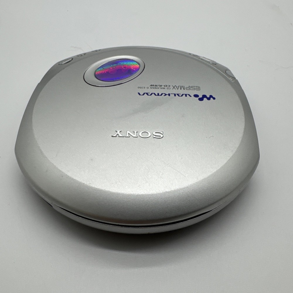 Sony CD Walkman - Portable Compact Disc Player - Silver (D-E350) Tested Works!