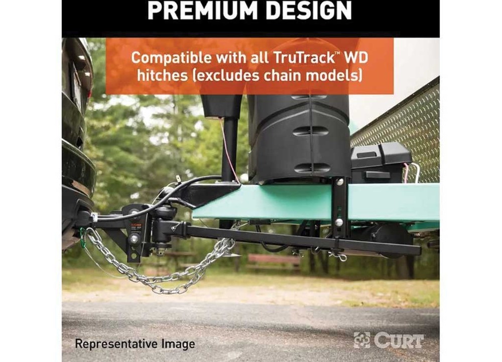 Curt 17518 8" Black Heavy Duty Adjustable Support Brackets-2Pk