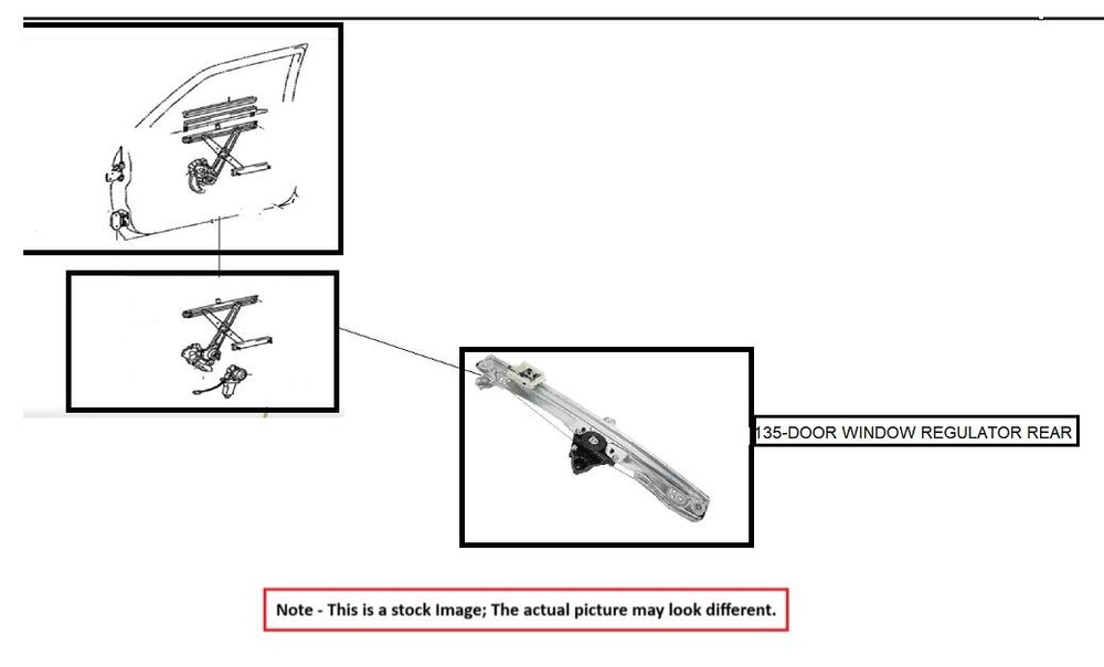LEFT REAR DOOR WINDOW REGULATOR OEM 2013 RAM1500