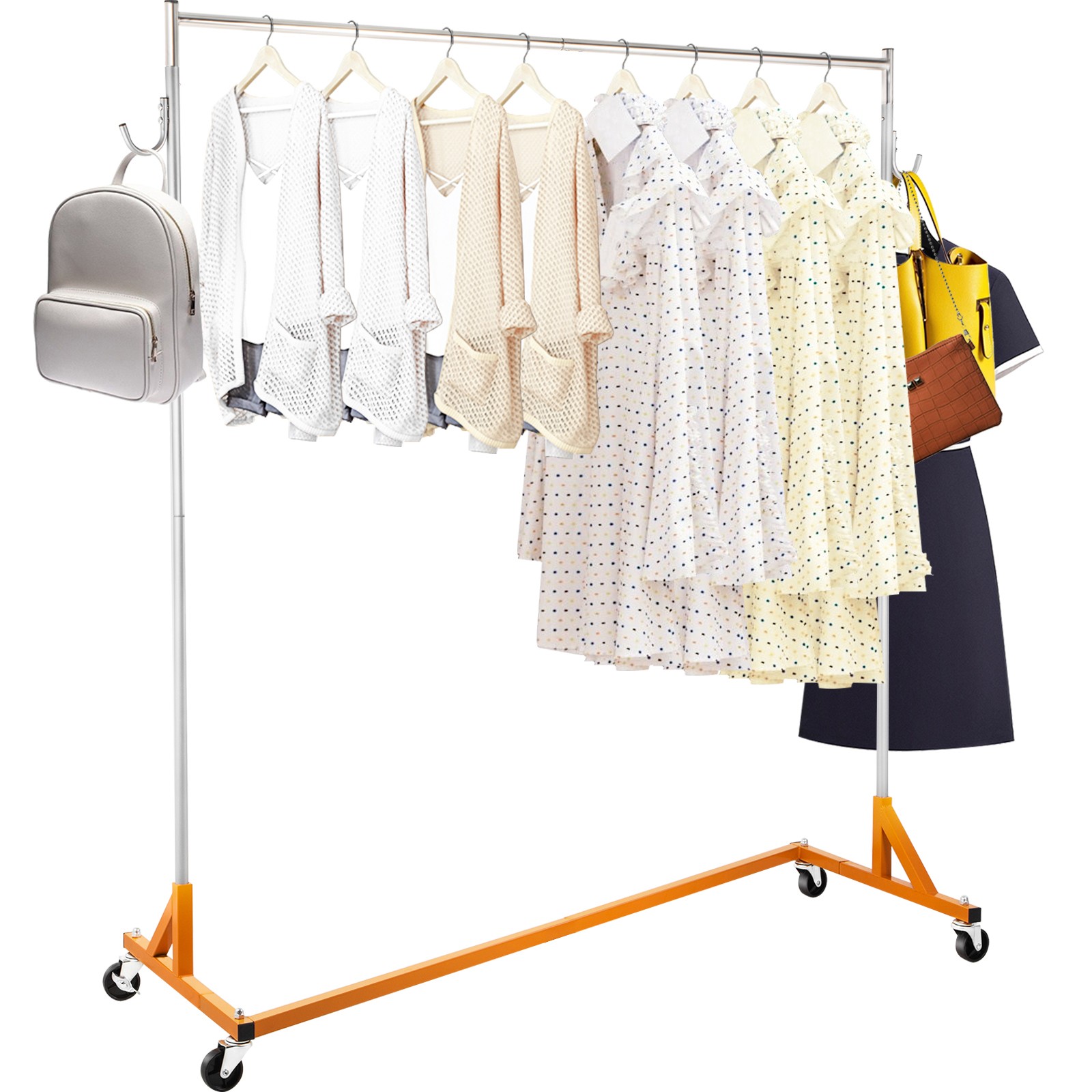 Uimoso Z-Truck Clothing Rack Rolling Garment Z Rack Lockable Casters Heavy-duty
