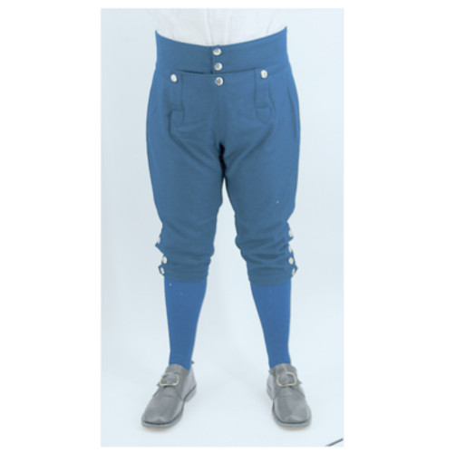 French Blue Wool Knee Breeches Size 34 / Large