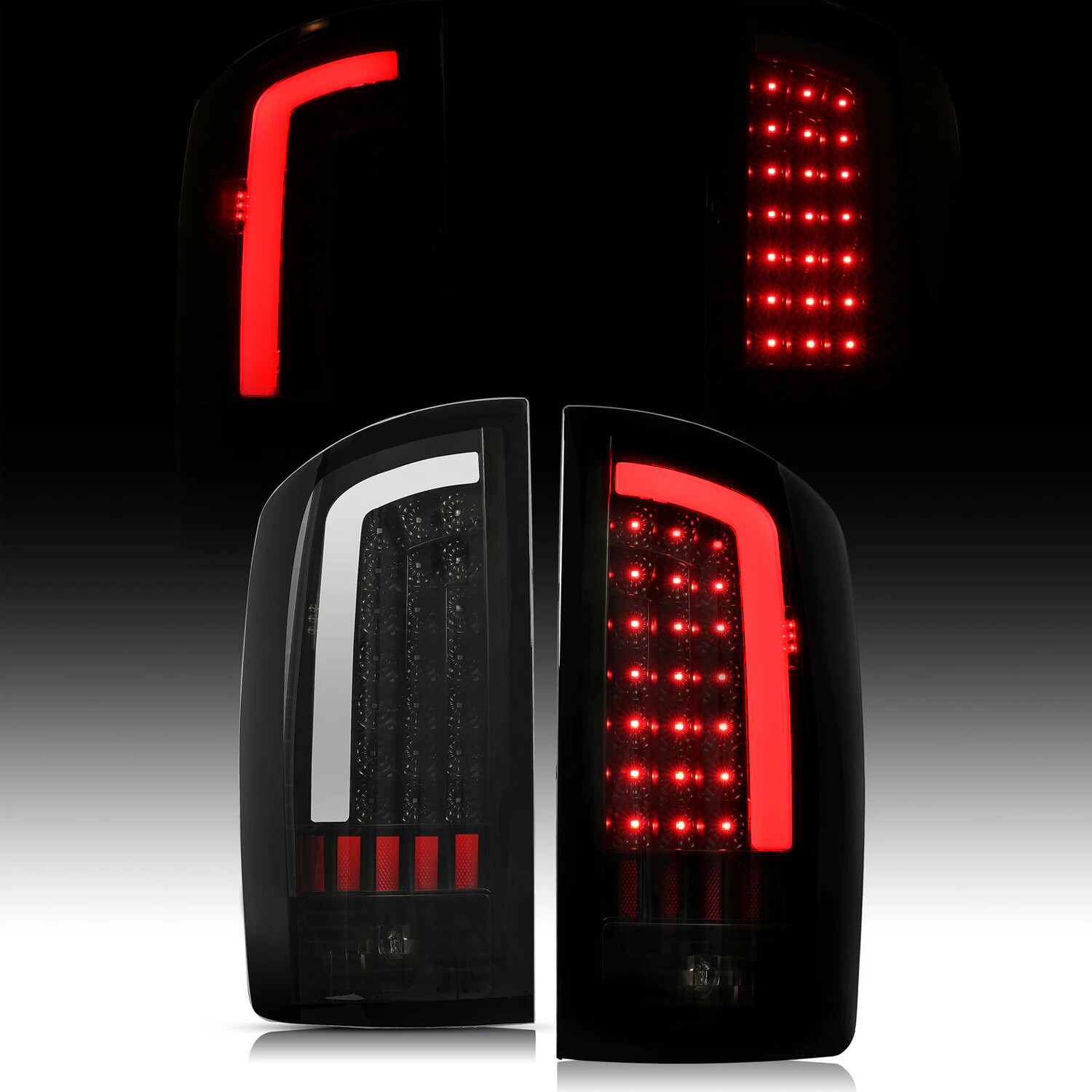 Tail Lights LED Lamps Brake Parking For Dodge Ram 1500 2500 3500 2002-2006 Smoke
