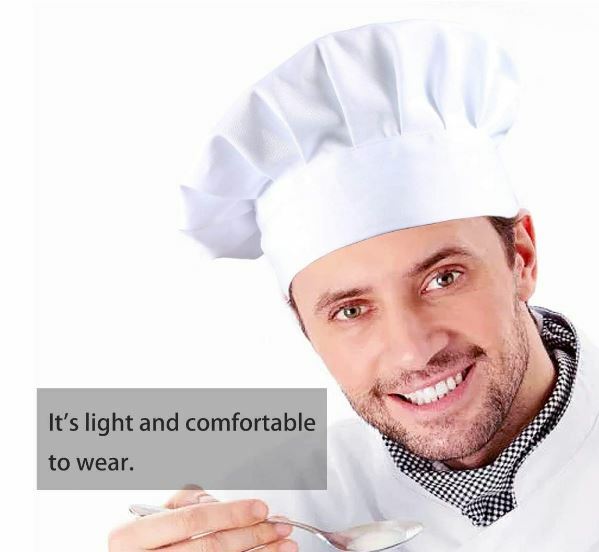 White Chefs Hat – with expandable elastic – one size fits most