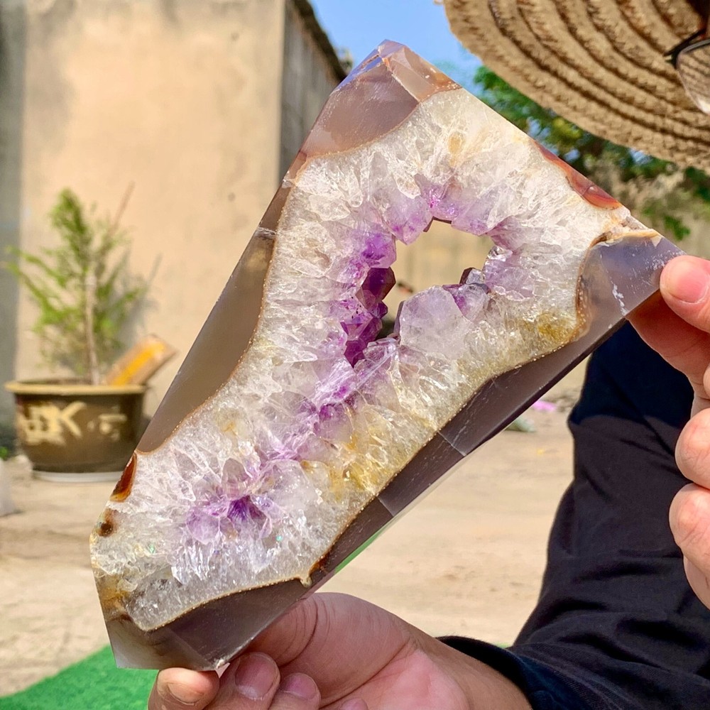 1.93LB Natural agate Amethyst QuartzAmethyst column mineral sample