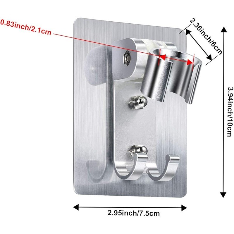 Shower Head Holder Bracket Adjustable Mounting Strong Adhesive Hooks Wall Mount