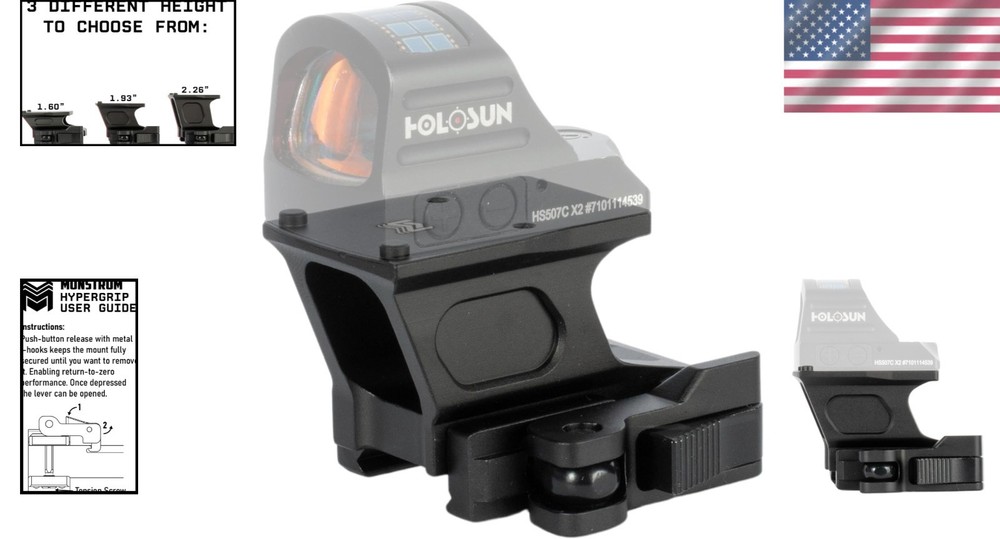 RMR-Compatible Red Dot Mount with QD Quick Release - Lightweight & Durable