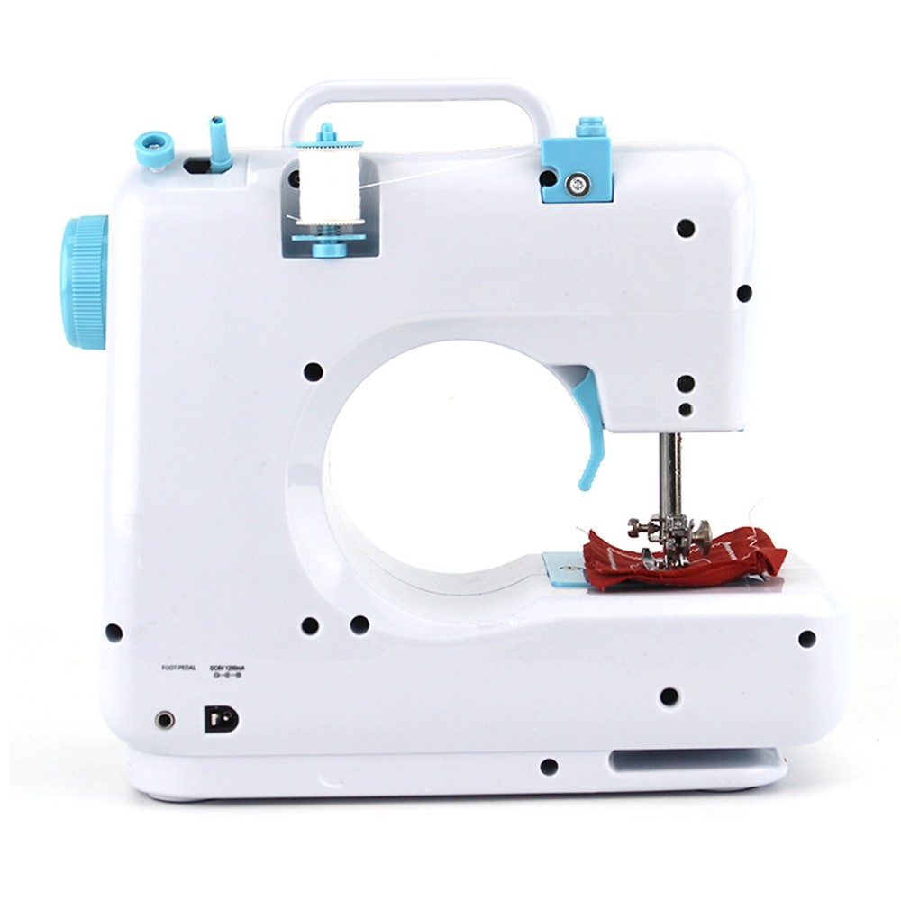 Mini Electric Sewing Machine 12Stitches Double Thread Portable US Plug Blue 110V