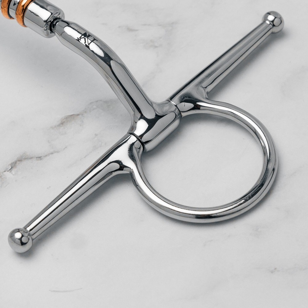 NY Tack Full Cheek Forward Copper Roller Snaffle Horse Bit