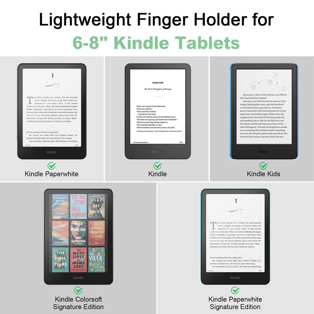 Arctiiro 2 Pack Comfortable Hand Strap for Kindle and Tablets, Matcha