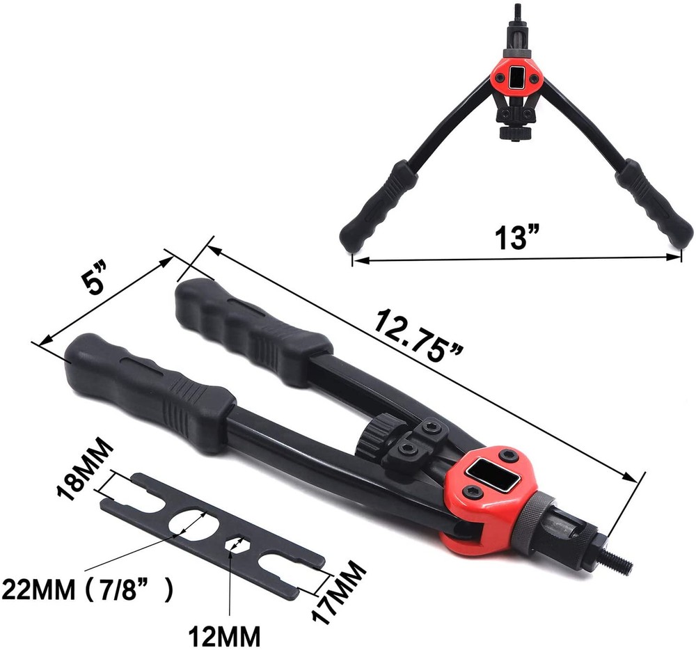 Rivet Nut Gun Kit Rivnut Setting Tools Nut Setter Tool Hand Blind Riveter 13"