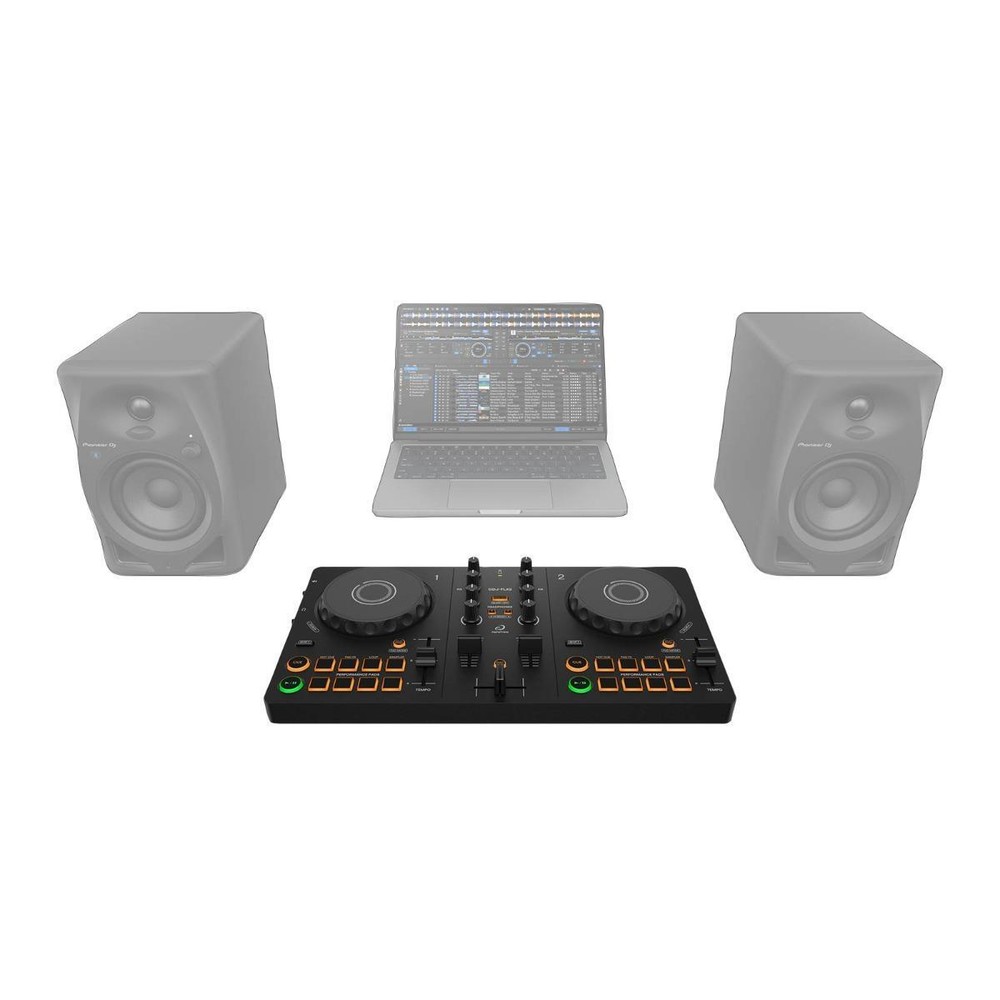 AlphaTheta DDJ-FLX2 Compact Beginner 2-Channel DJ Controller w HDJ CUE1