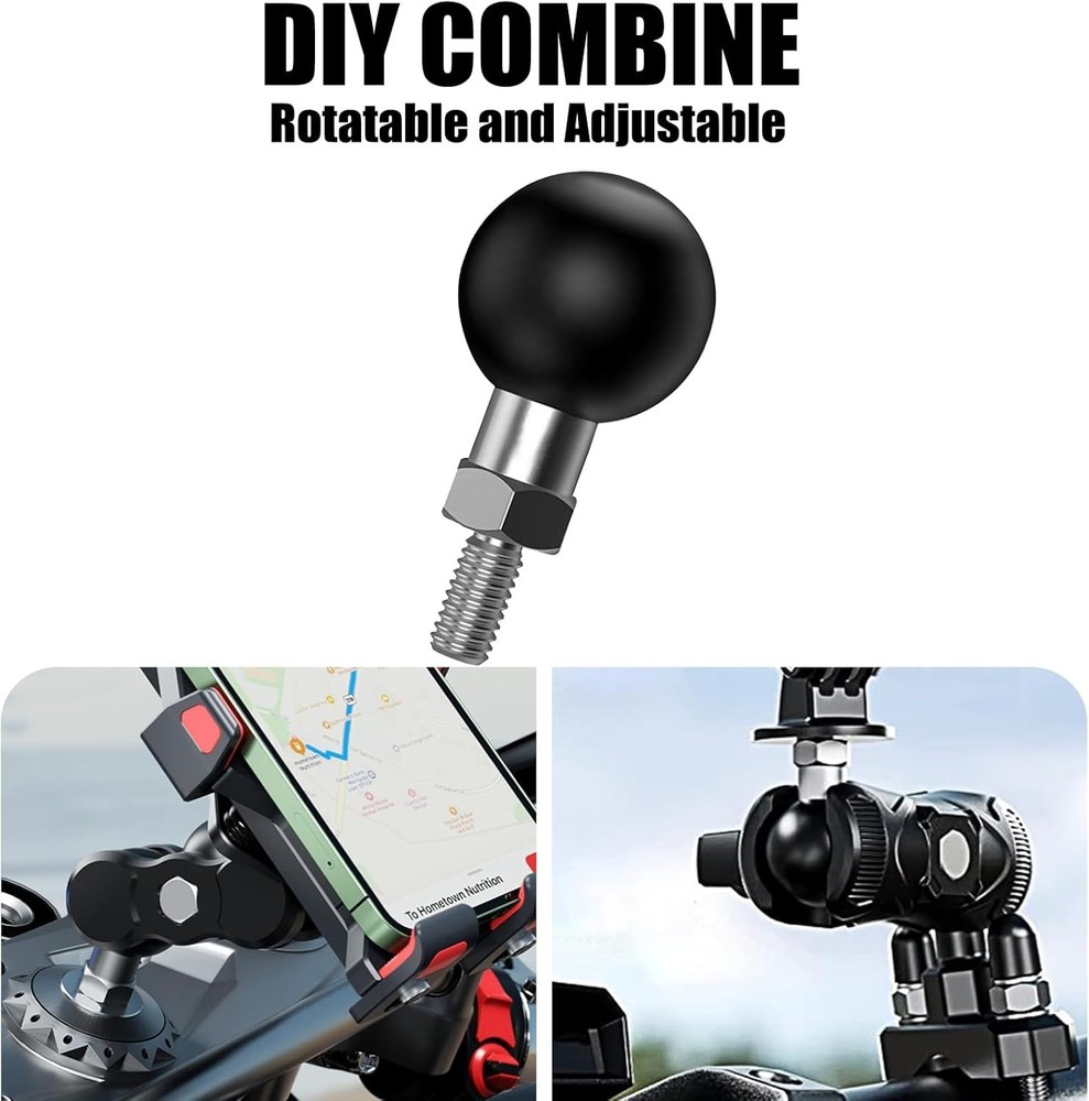 1'' Ball Adapter with M6 Threaded Post - RAM Mounts Compatible, Waterproof
