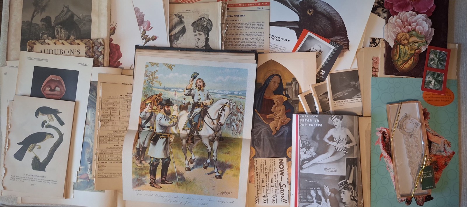 Vintage & Antique Paper Assorted Ephemera for Collage, Decoupage, Crafts 6+ Lbs