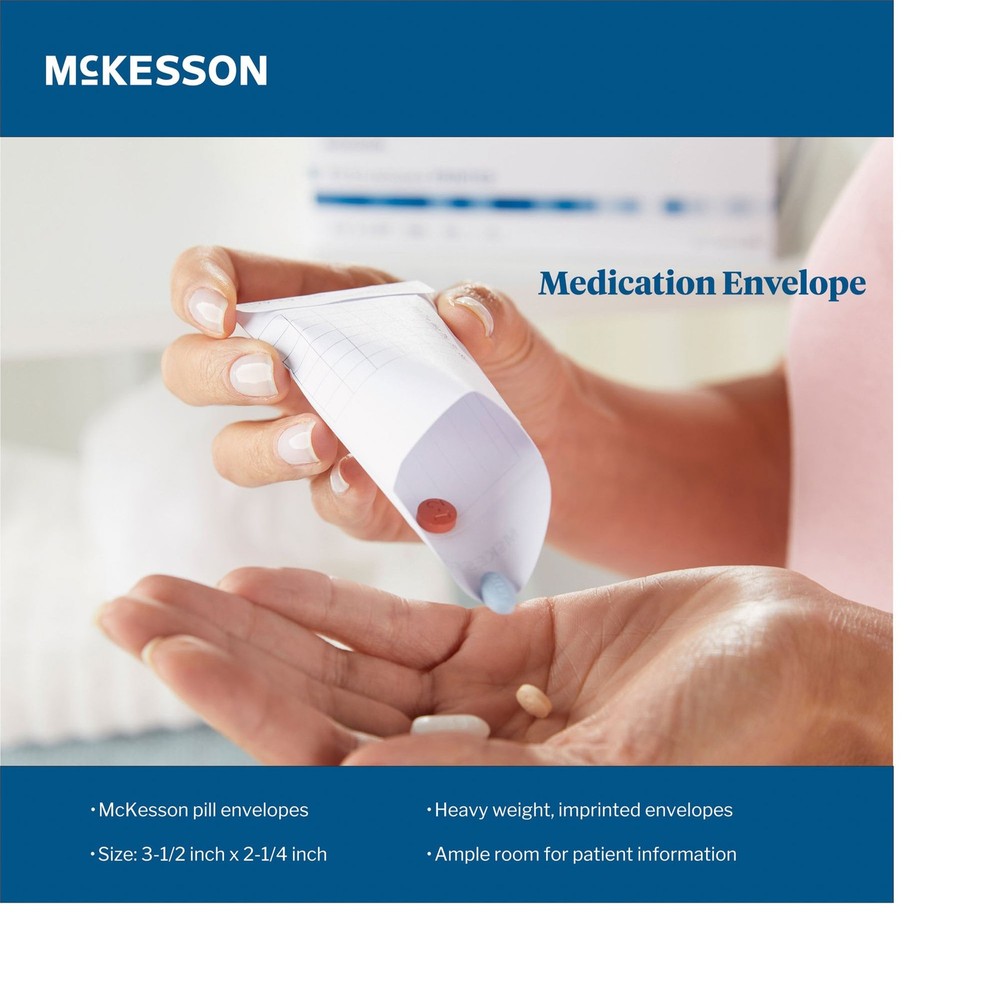 McKesson White Medication Envelope 63-4415 100 per Pack