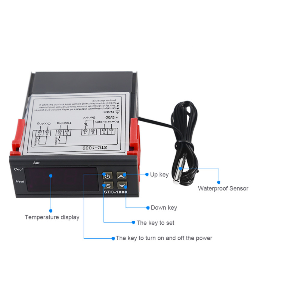 1 PC STC-1000 Digital Temperature Controller Thermostat Aquarium NTC Sensor