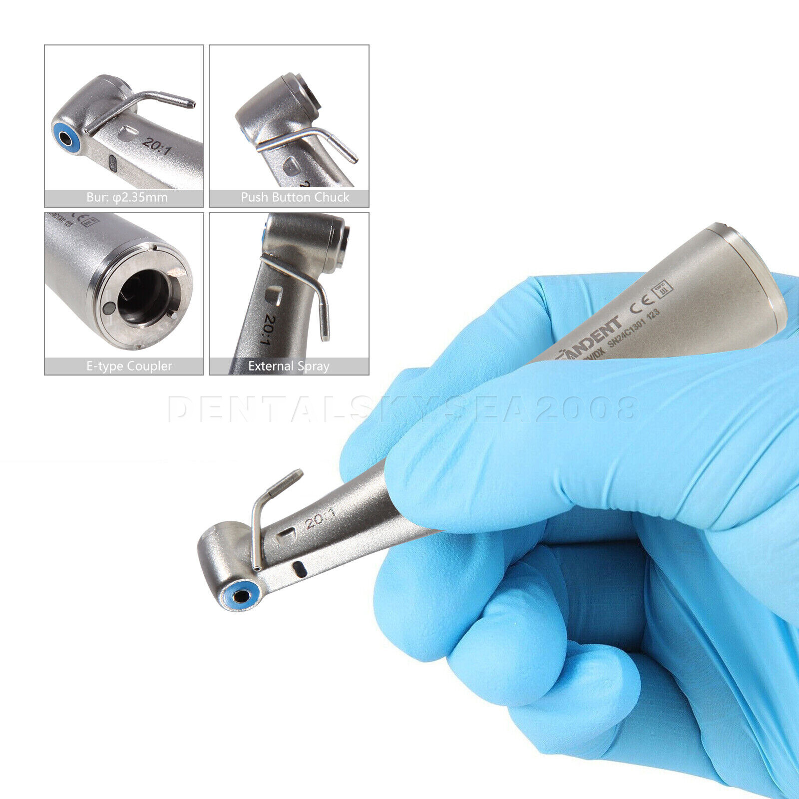 Dental Implant Handpiece 20:1 (LED) Contra Angle Fit NSK Implant Motor
