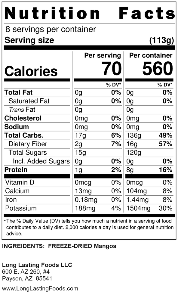 Freeze-Dried Mango Cubes