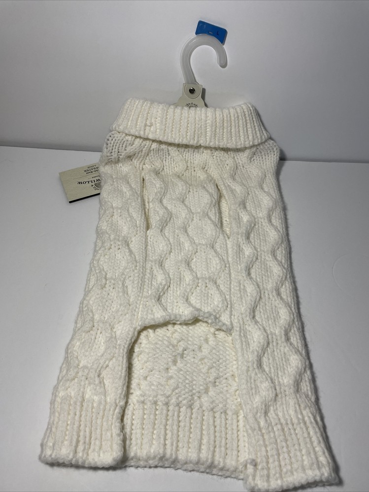 Bee & Willow home Cable Knit Dog Sweater - Large NWT