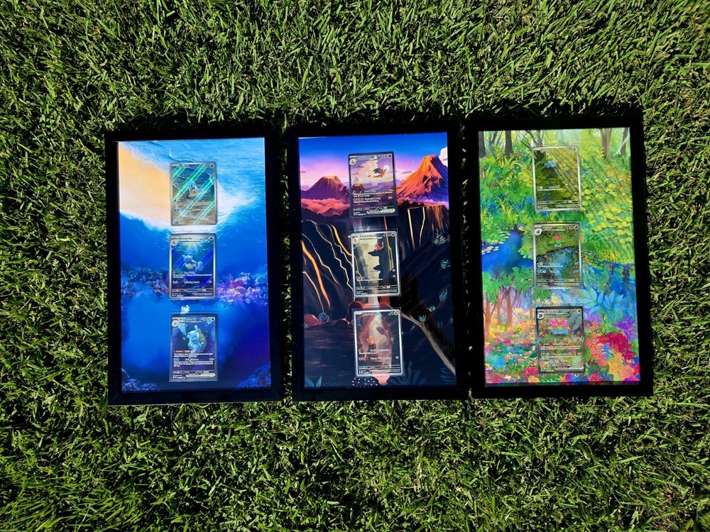 x3 Pokémon 151 Starter Evolution Set Pokémon Card Display Frames