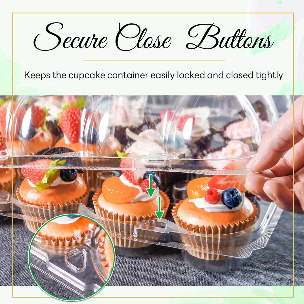 12 Count Cupcake Containers 12 Pack Cupcake Holders Plastic Stackable Cupcake Bo