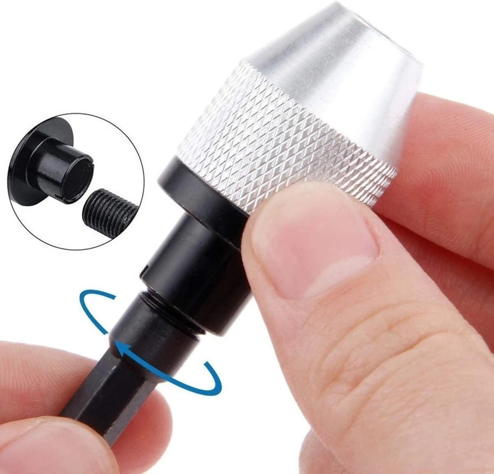 2x Keyless Chuck Conversion 1/4" Hex Shank Adapter Drill Bit Quick Change Driver