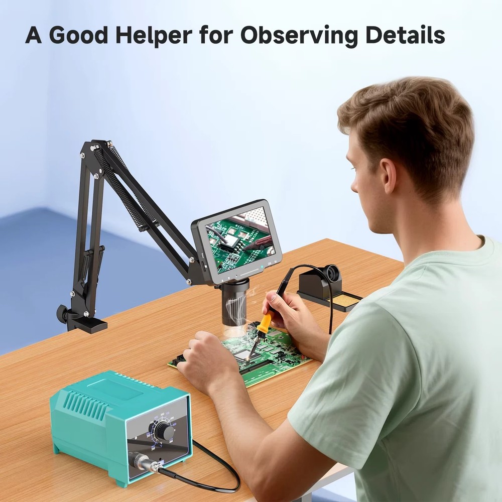 Flex Digital Microscope with 5Inch IPS Screen Soldering Microscope with Flexible