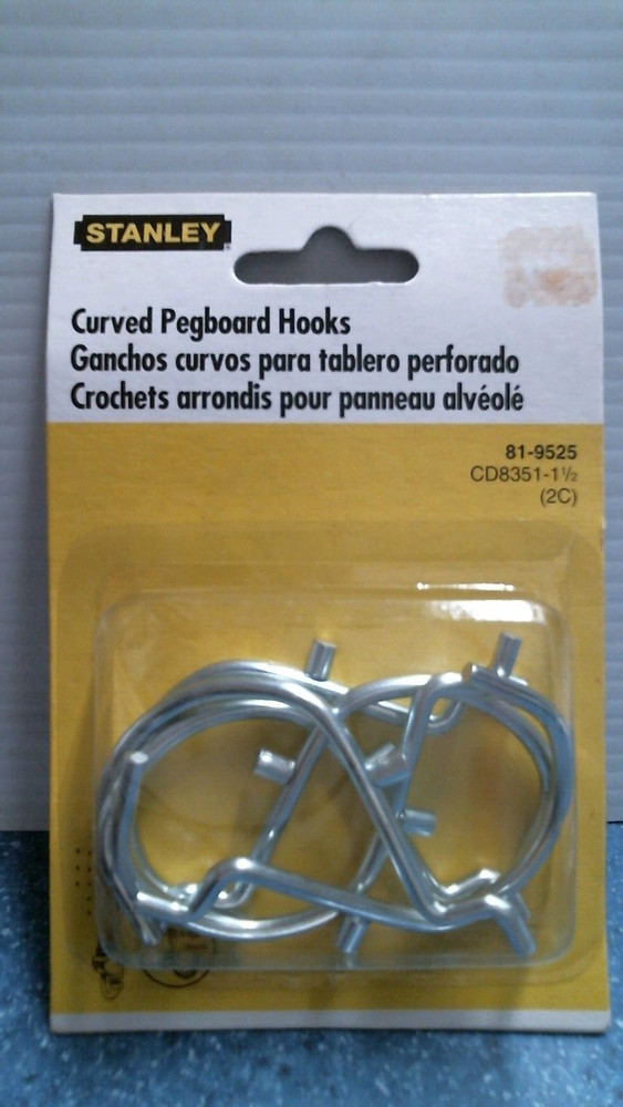 Stanley Curved Pegboard Hooks  (81-9525)  FS