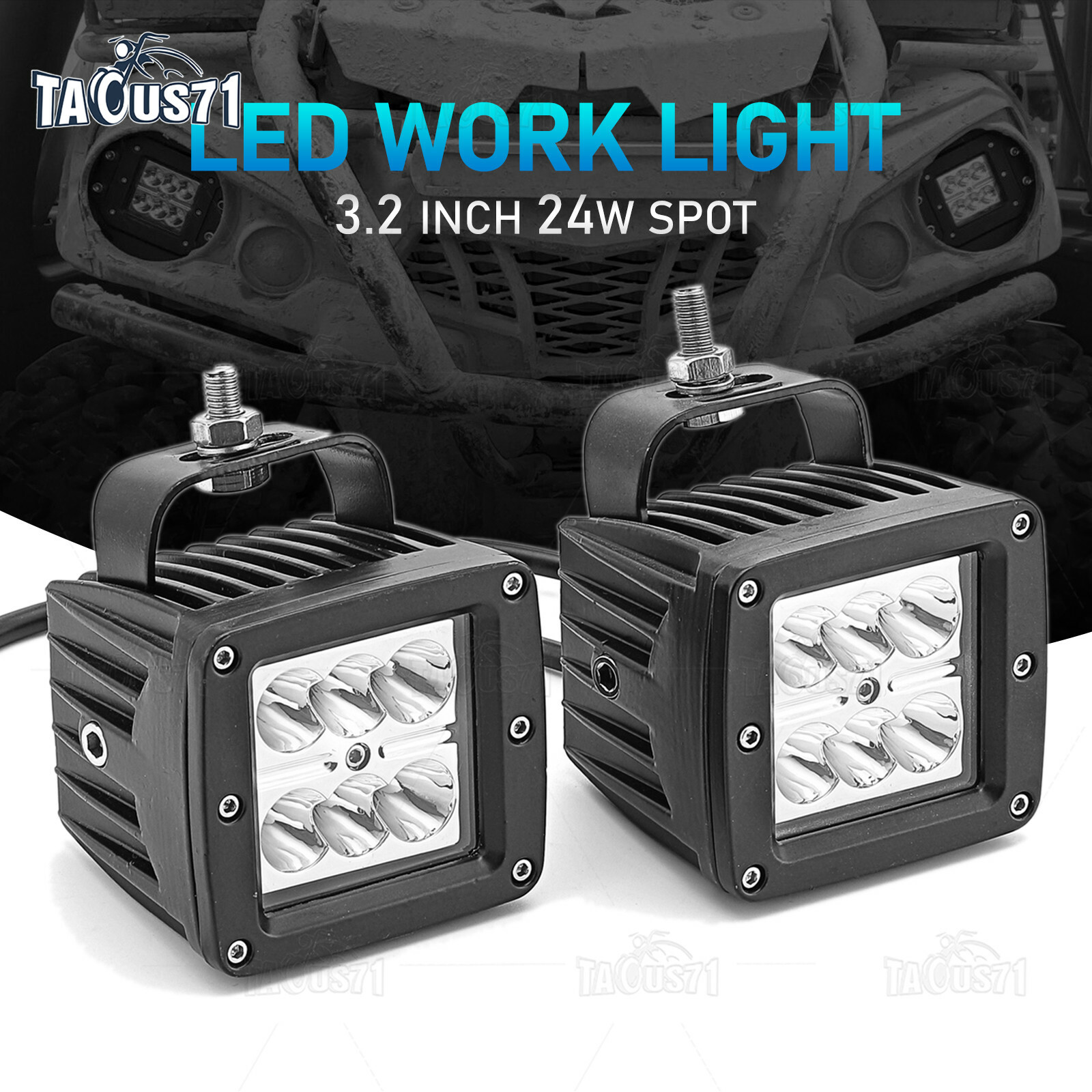 For CF Moto ZFORCE 500, 800, 950, 1000 , 24W 3'' LED Work Light Pods Driving Fog