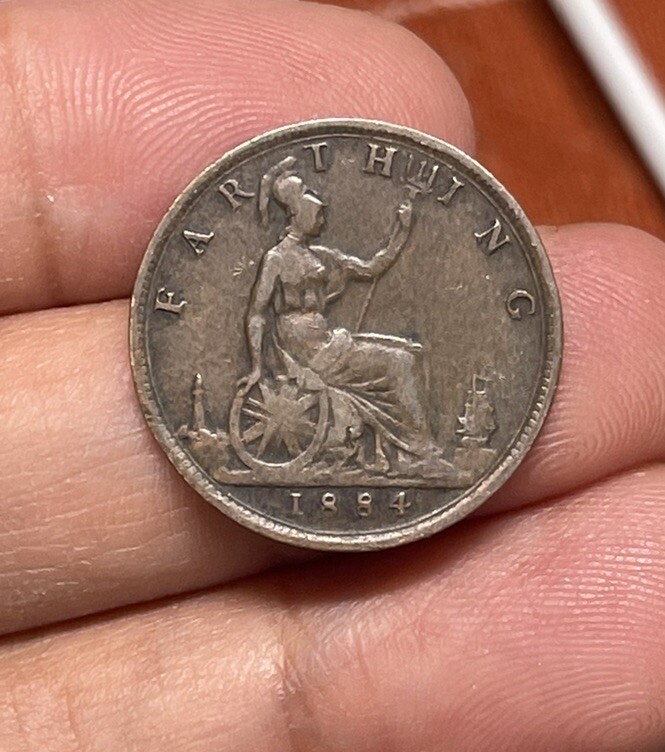 1884 Great Britain Farthing Coin