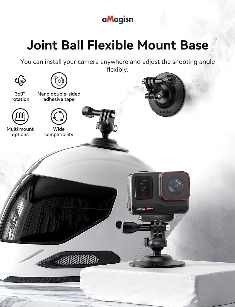 Universal 360° Rotation Mount Base Adapter for DJI/GoPro/Insta360 Action Camera